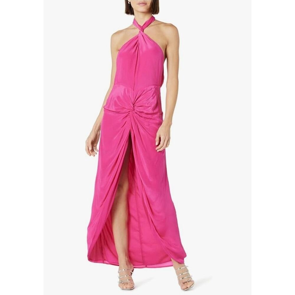 #68 MSRP $90 NWT THE DROP HOT PINK CUPRO MAXI DRESS-SHOWSTOPPING SIZE LARGE